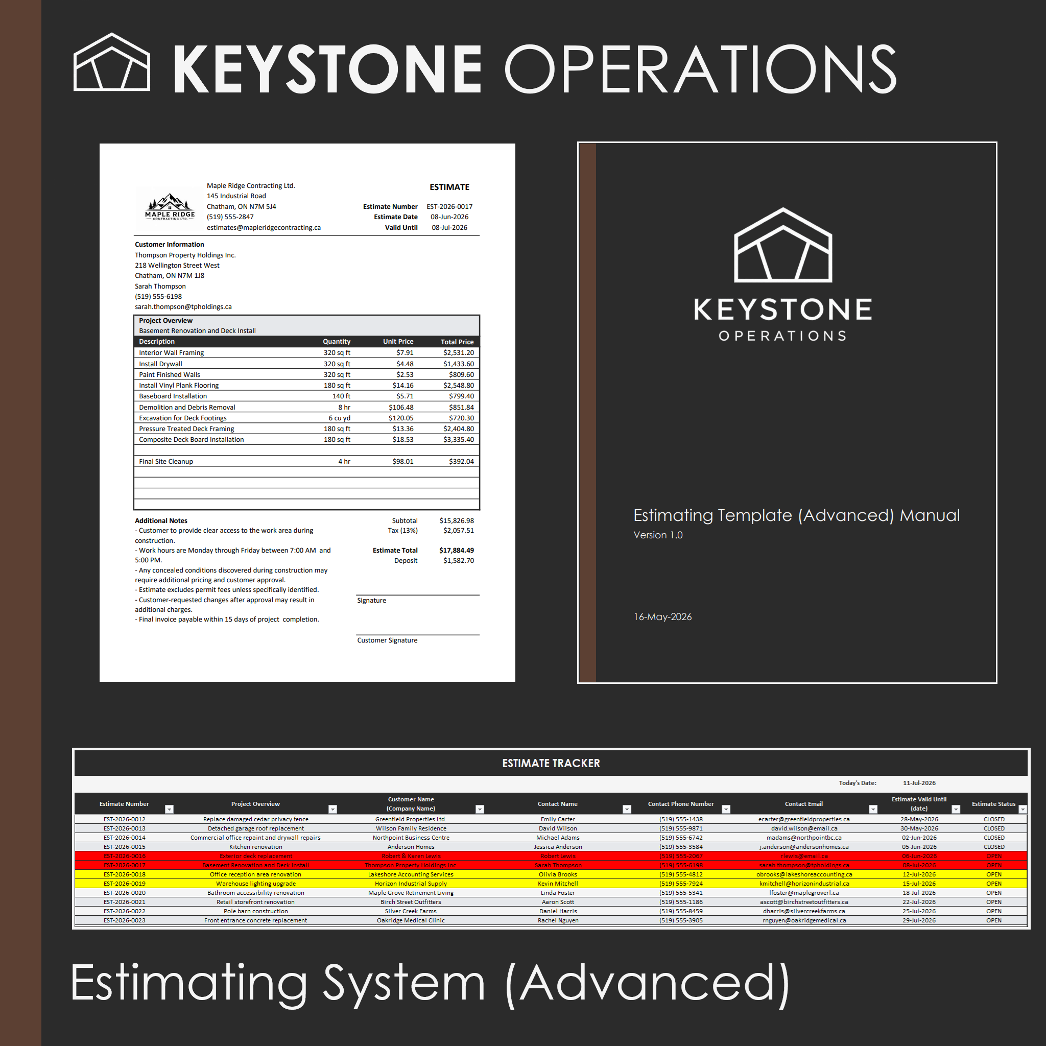 Estimating System (Advanced)