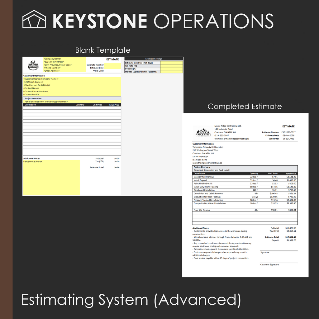 Estimating System (Advanced)