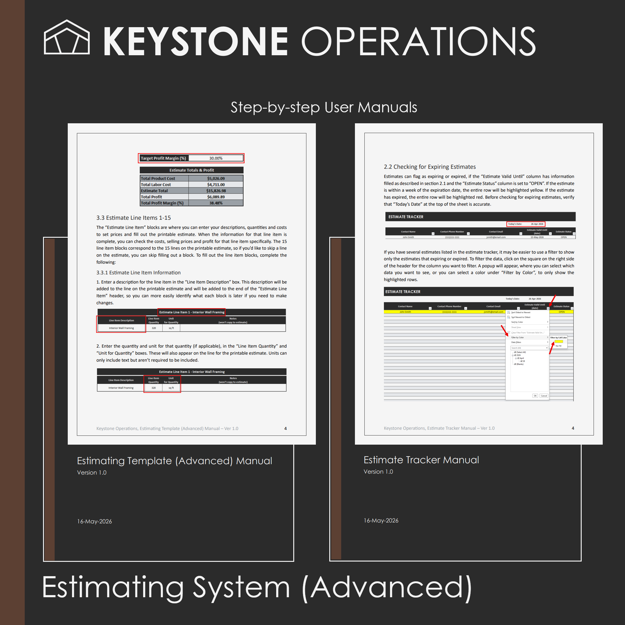 Estimating System (Advanced)