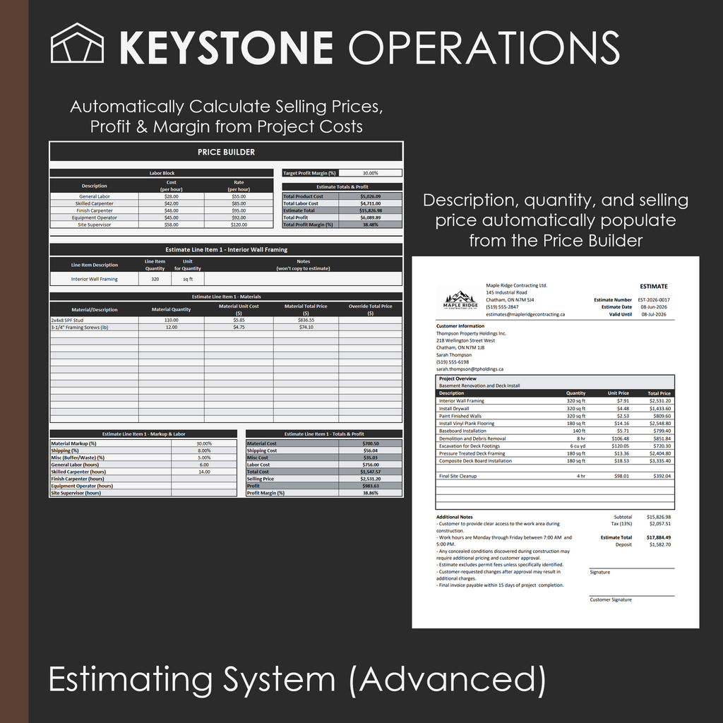 Estimating System (Advanced)
