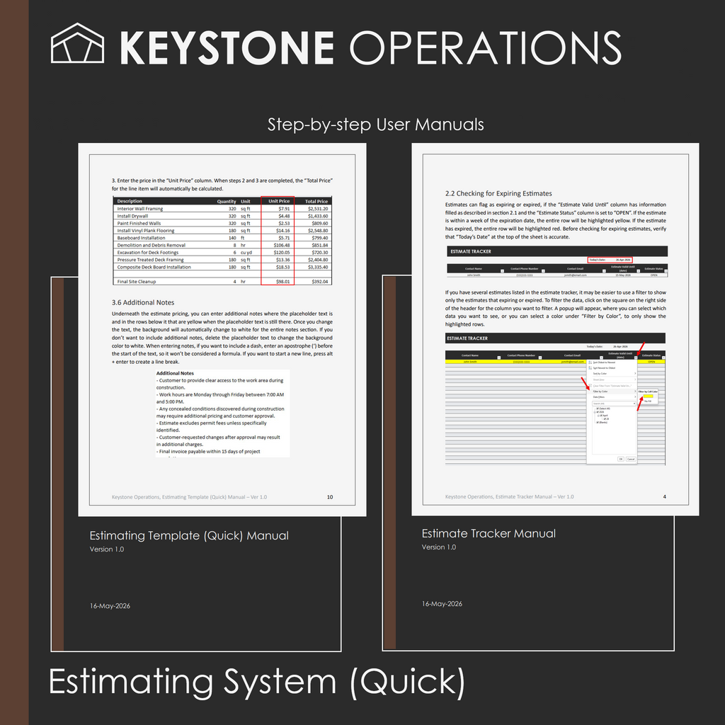 Estimating System (Quick)