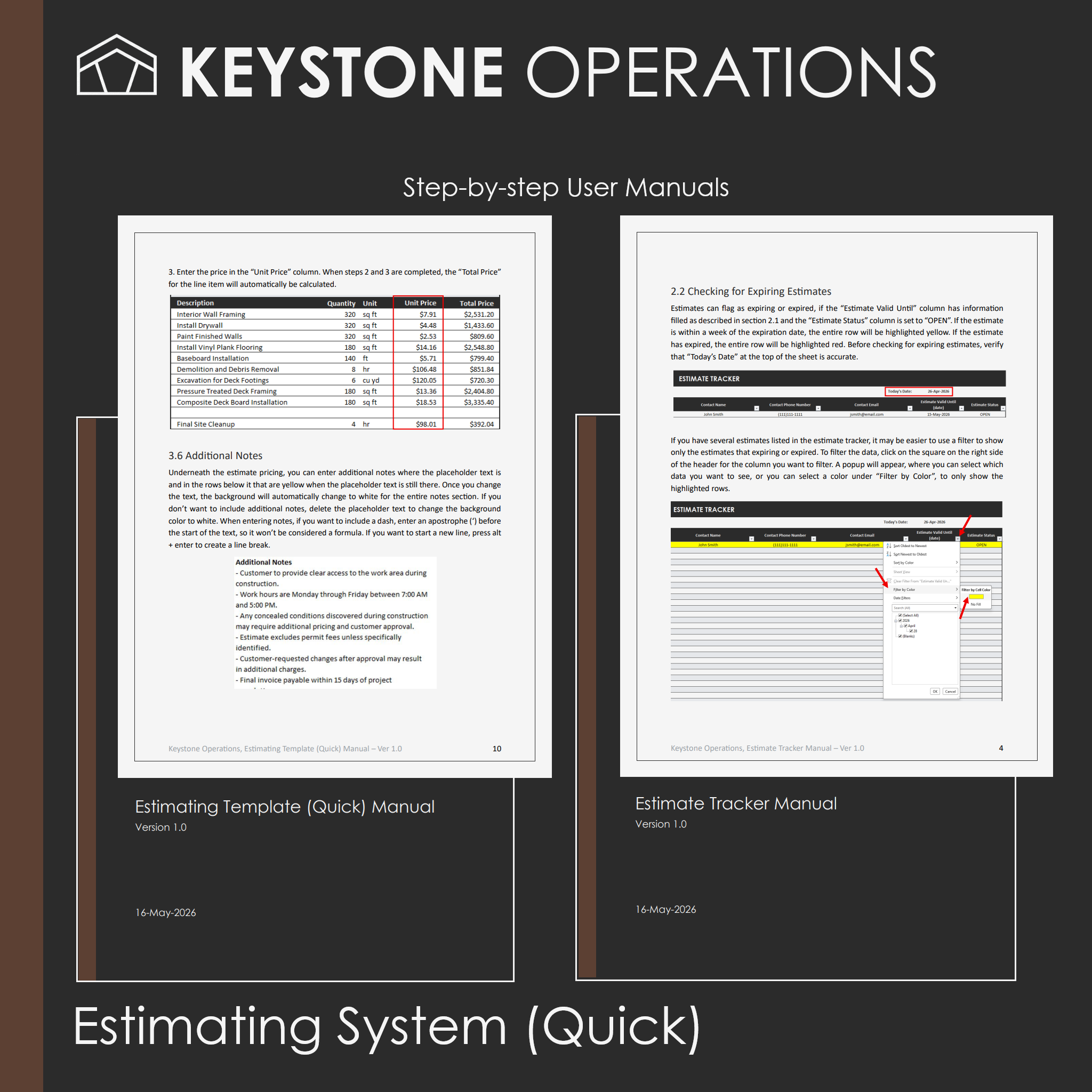 Estimating System (Quick)